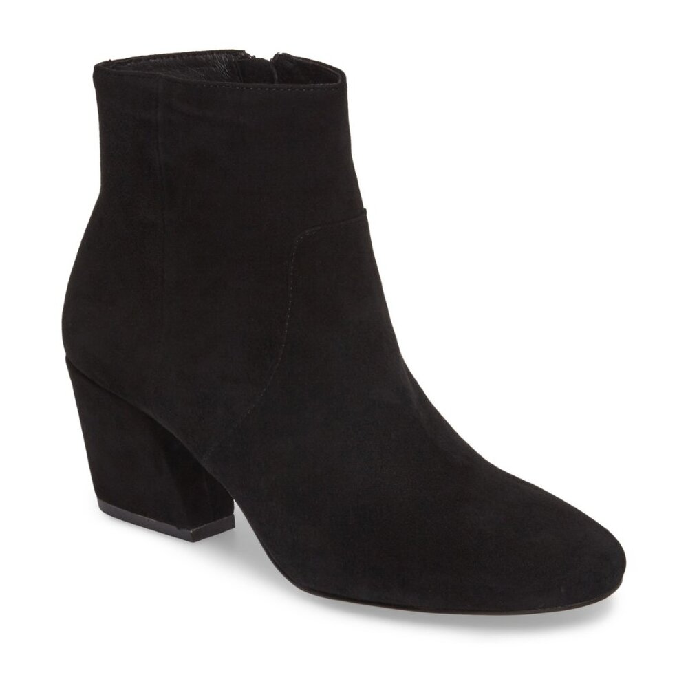 BOTKIER NY New Boots Suede Leather Block Heel Bootie BLACK NIB Women's 9.5